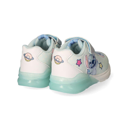 Deportiva Stitch Disney con luces en tonos blanco y azul claro - 3