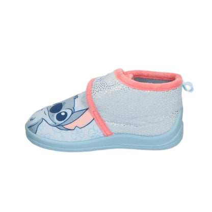 Pantuflas infantiles azules de Stitch Disney con detalles en coral - 3