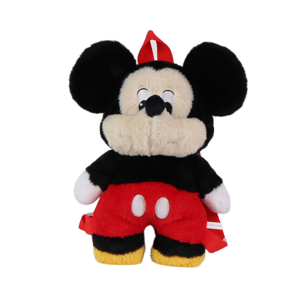 Mochila de peluche de Mickey Disney con correas rojas - 3