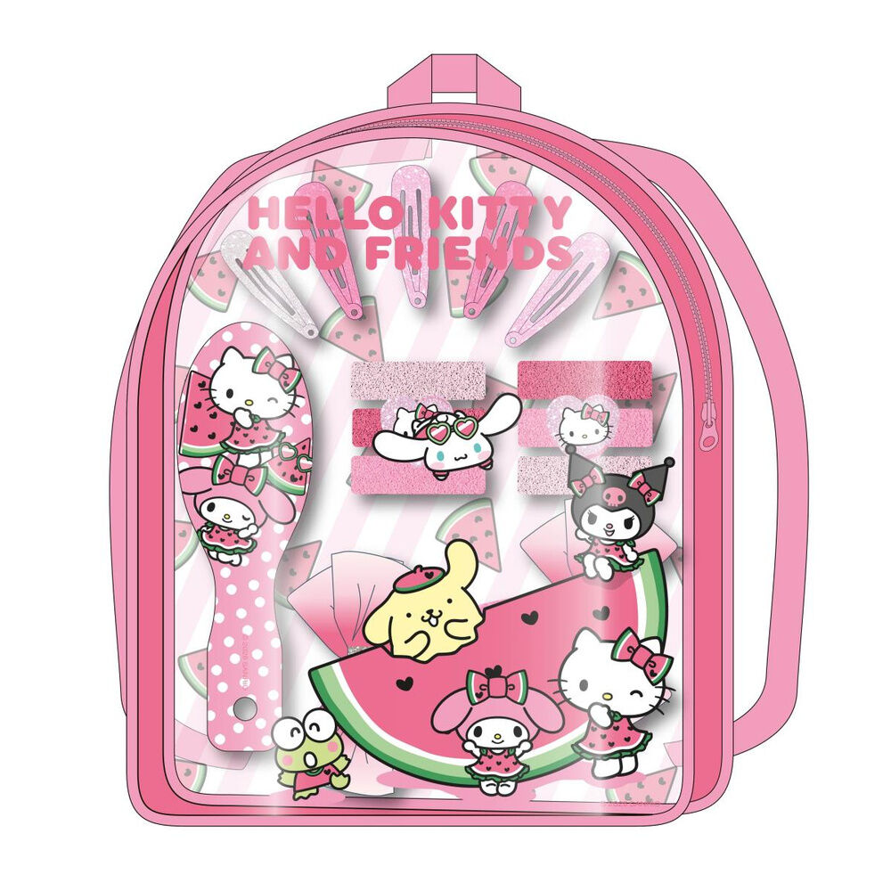 Set de belleza Hello Kitty and Friends con accesorios rosas para el pelo - 3