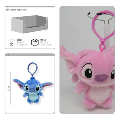 Llavero de peluche Stitch Disney en colores azul, rosa y rojo - 3