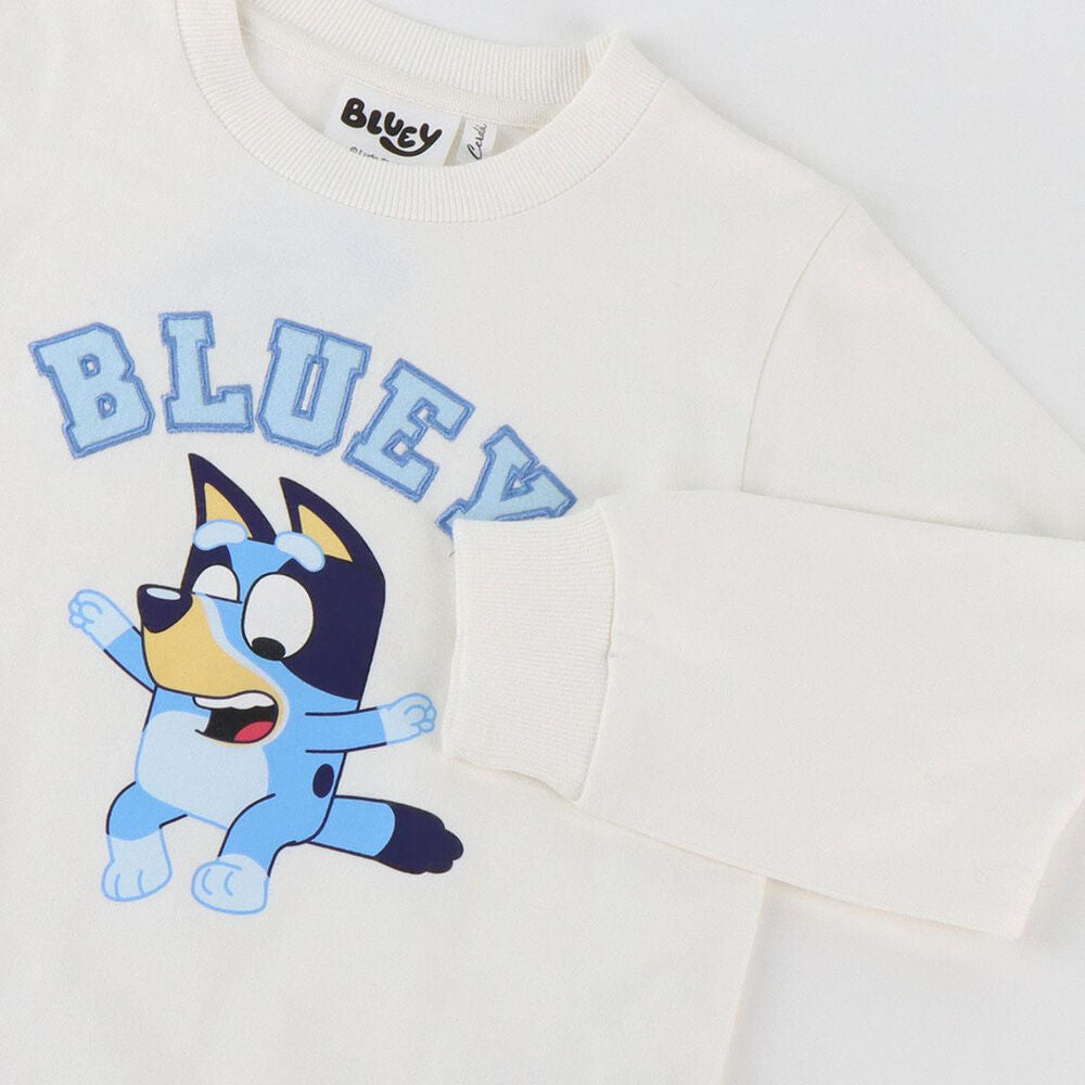 Conjunto de chándal Bluey con sudadera blanca y pantalón azul claro - 3