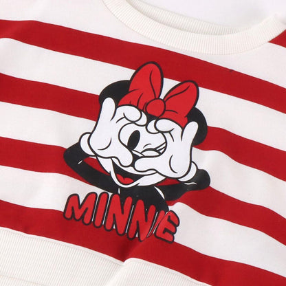 Conjunto infantil de Minnie Disney con camiseta de rayas y pantalón gris - 3