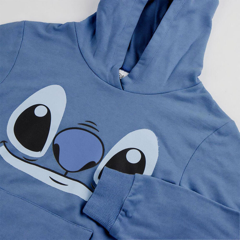 Sudadera azul con capucha y estampado frontal de Stitch Disney - 3