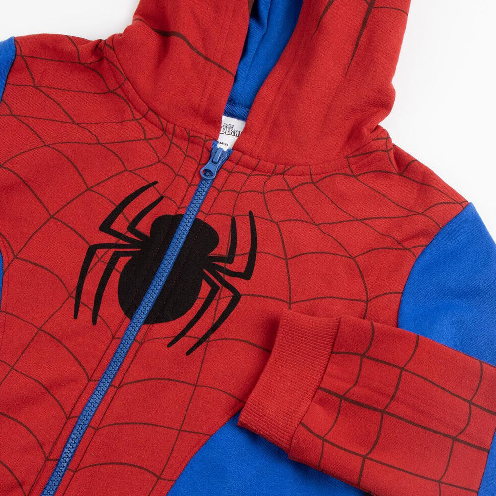 Sudadera infantil Spider-Man roja y azul con capucha - 3