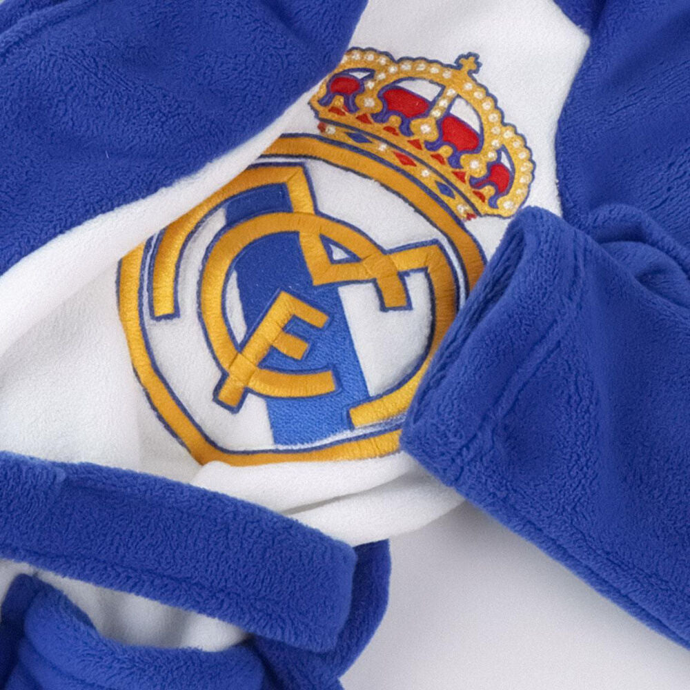 Bata infantil azul y blanca del Real Madrid con cinturón y escudo - 3