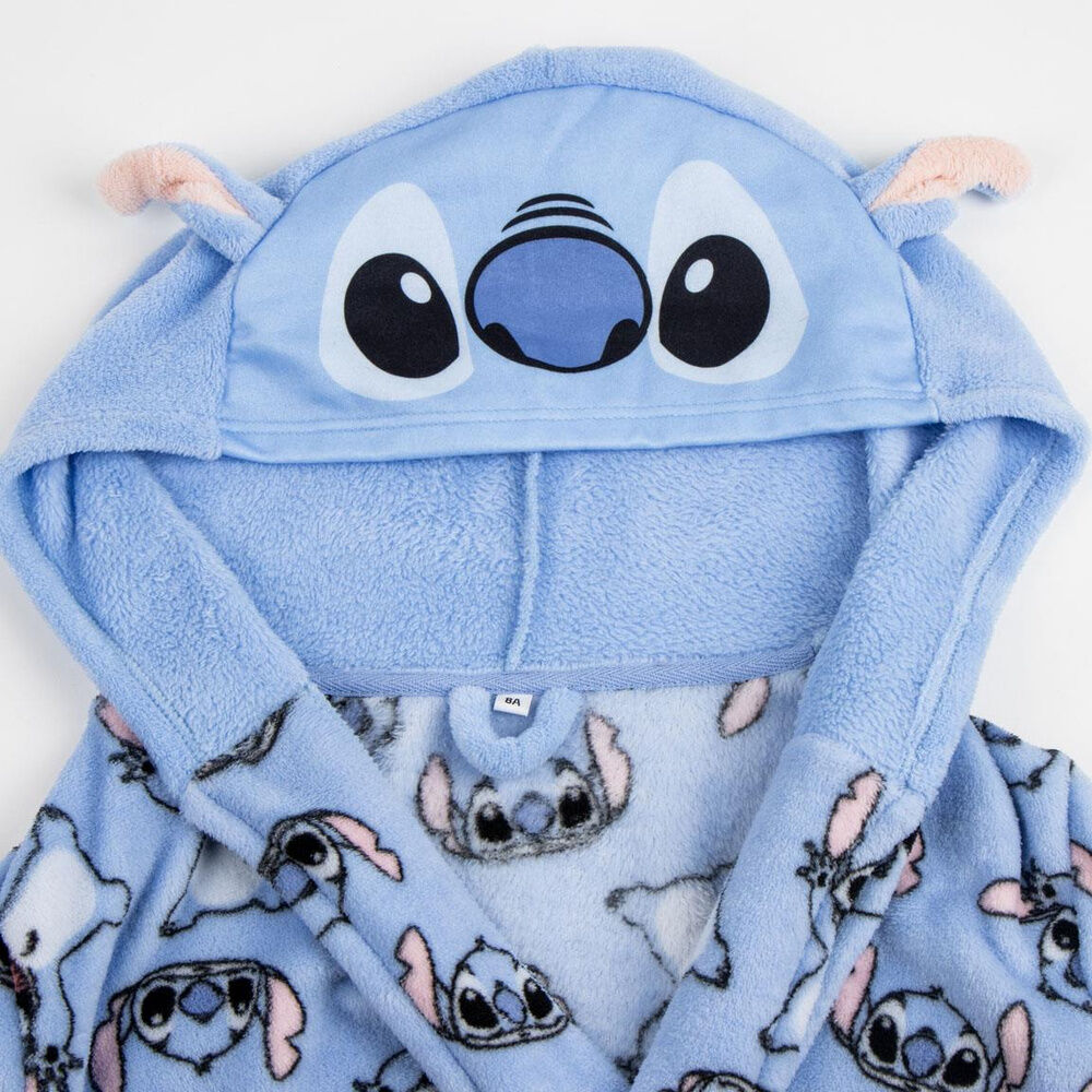 Bata infantil azul de Stitch Disney con capucha y estampado - 3