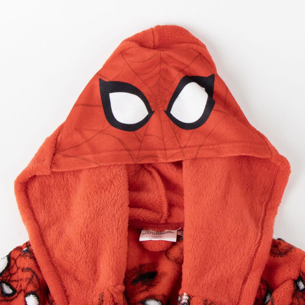 Bata roja de Spiderman Marvel con capucha y estampado del personaje - 3