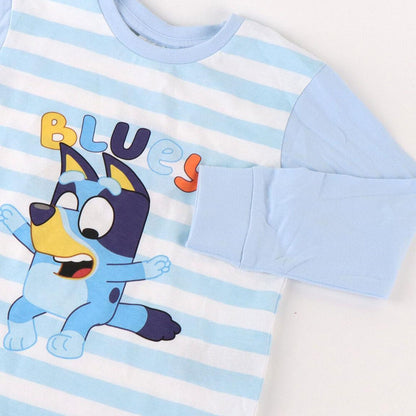 Pijama infantil de Bluey azul con camiseta a rayas y pantalón largo - 3