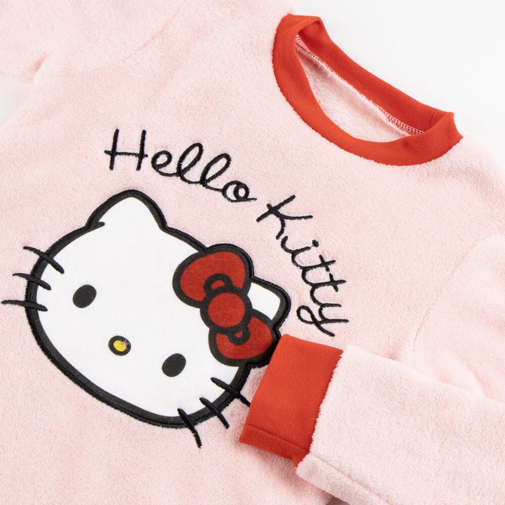 Pijama de manga larga Hello Kitty rosa y rojo - 3