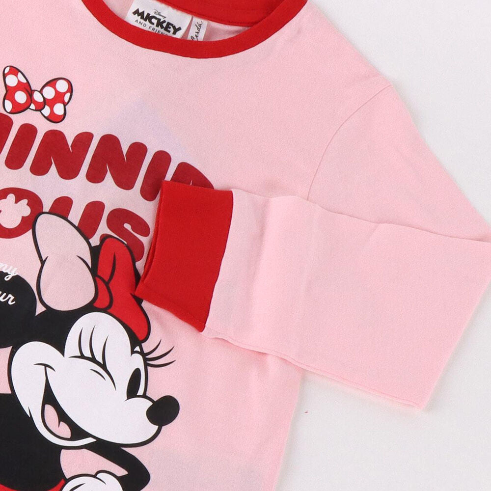 Pijama infantil de manga larga de Minnie Disney en rosa y rojo - 3