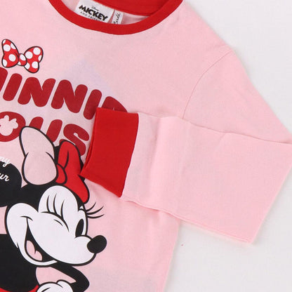 Pijama infantil de manga larga de Minnie Disney en rosa y rojo - 3