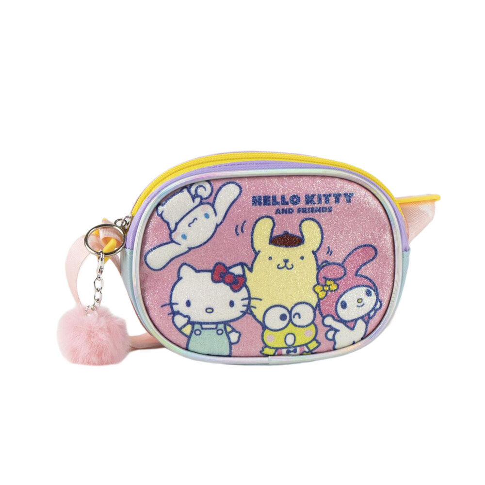 Bolso compacto Hello Kitty and Friends con pompón rosa - 4
