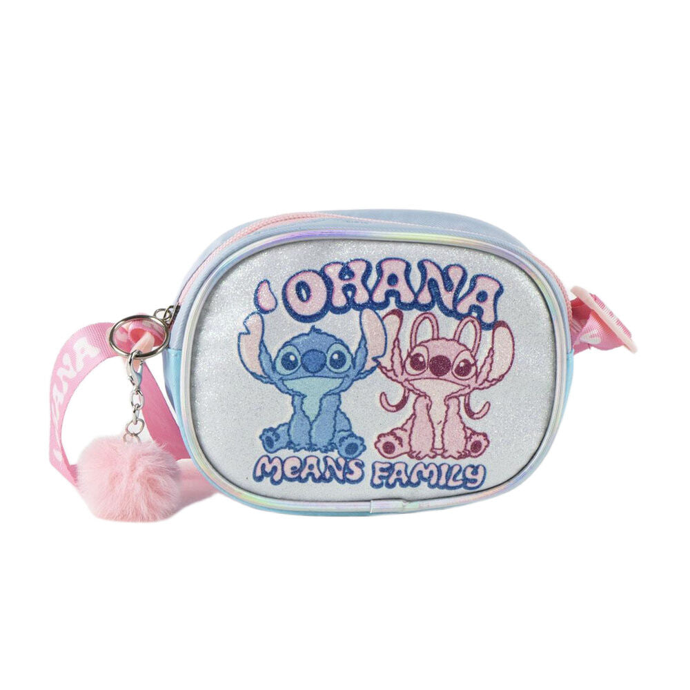 Bolso bandolera Disney de Stitch y Angel con correa rosa - 4