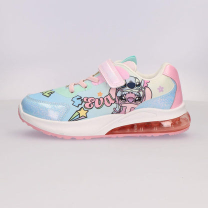 Deportiva infantil Stitch Disney con detalles rosas, cordones y suela translúcida - 4