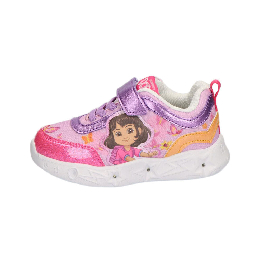 Deportiva infantil rosa y morada de Dora Exploradora con luces - 4