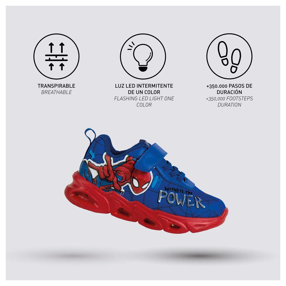 Deportiva azul y roja de Spider-Man con luces en la suela - 4