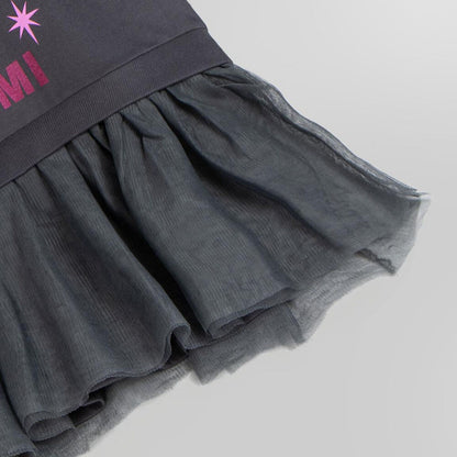 Sudadera gris CERDÁ de Kuromi con estampado rosa y bajo fruncido - 4