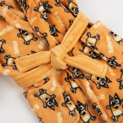 Bata infantil naranja de Bluey con capucha y estampado de Bingo - 4