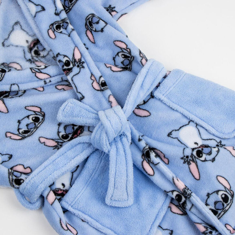Bata infantil azul de Stitch Disney con capucha y estampado - 4