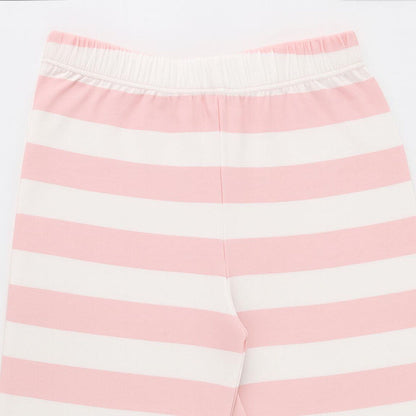 Pijama infantil Bluey con camiseta blanca y pantalón de rayas rosas - 4