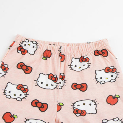 Pijama infantil de manga larga Hello Kitty rojo y rosa - 4