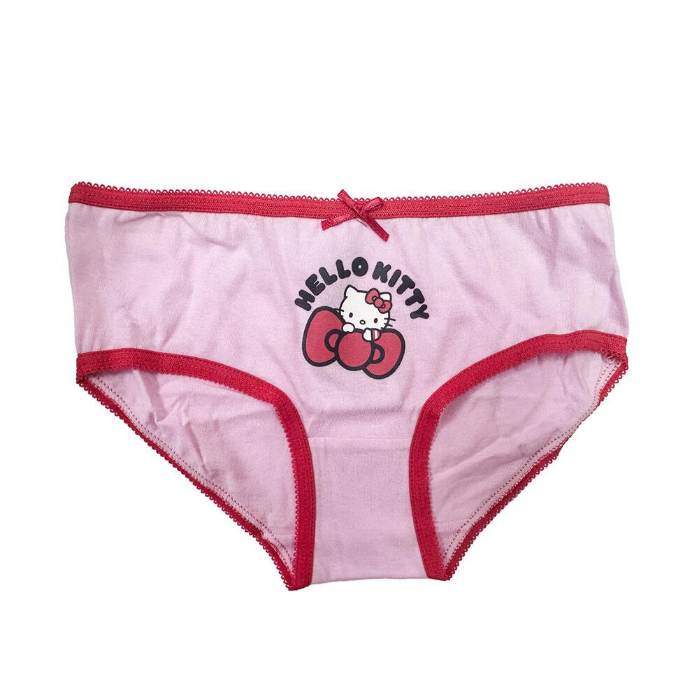 Set de tres braguitas Hello Kitty en rosa y rojo - 4