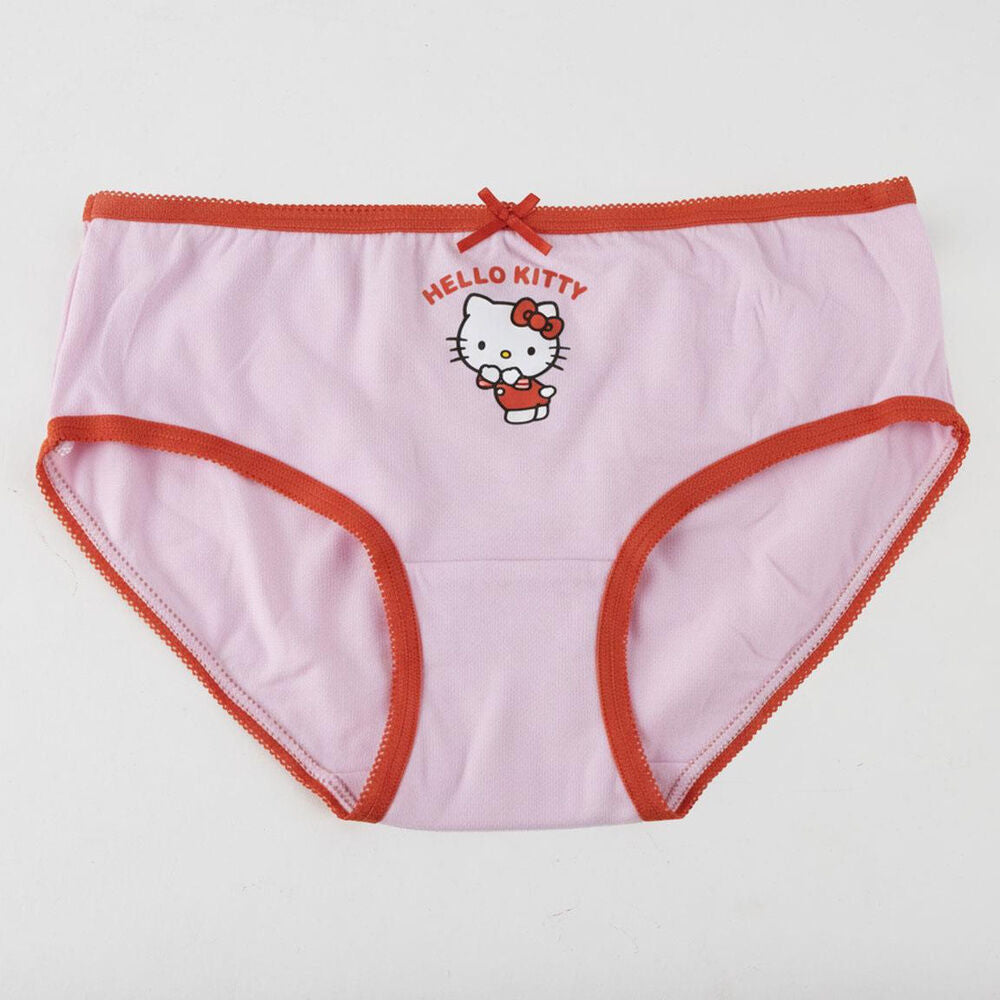 Set de cinco braguitas infantiles Hello Kitty en tonos rosas, rojos y blancos - 4