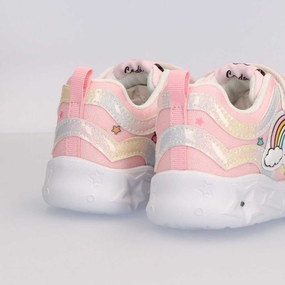 Deportiva rosa y blanca de Hello Kitty con luces y arcoíris - 5