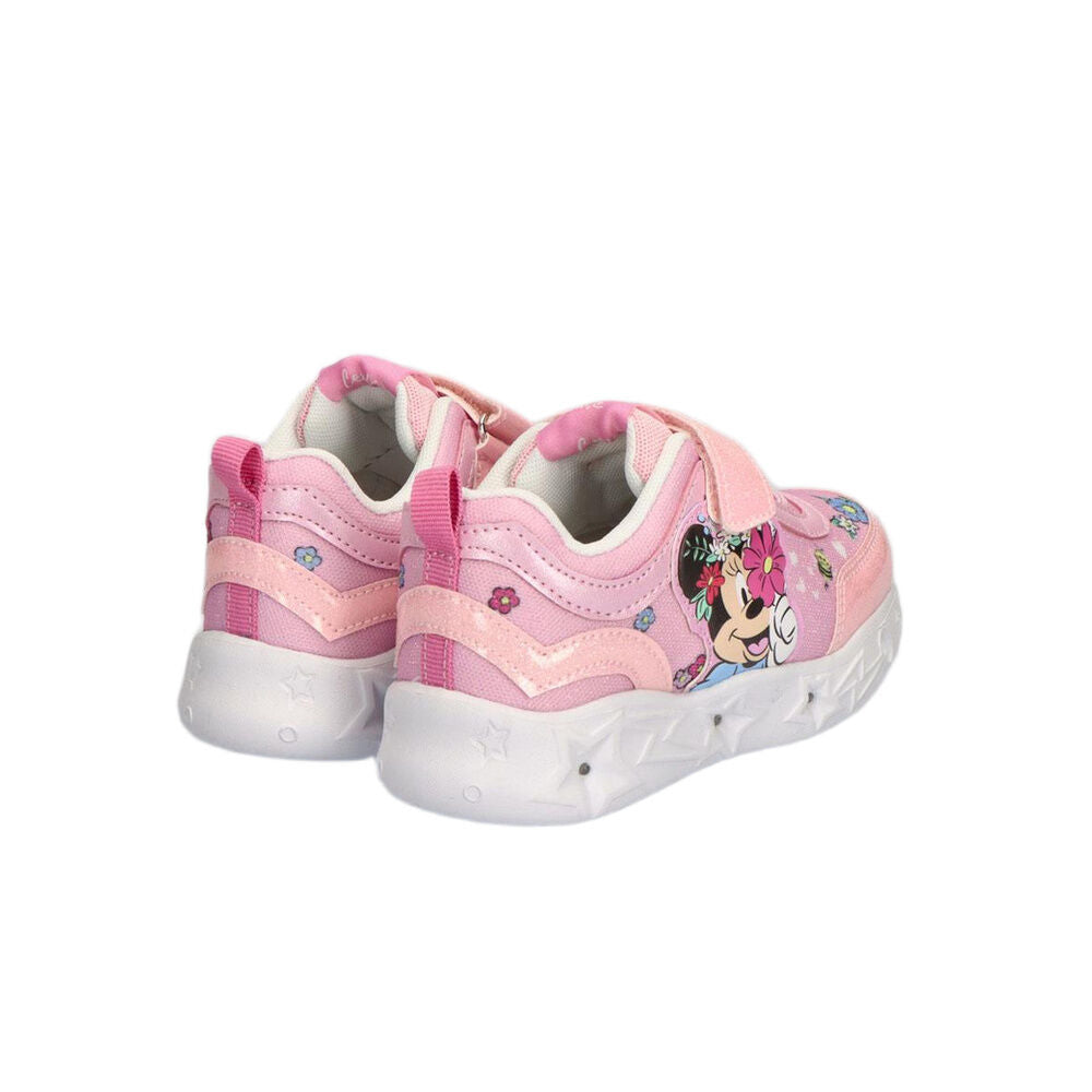 Deportiva rosa de Minnie Disney con luces, cordones y velcro - 5