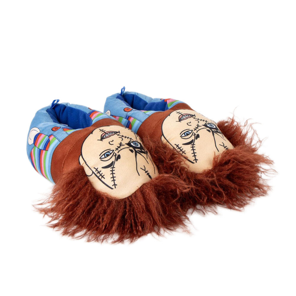 Pantuflas 3D de Chucky con rostro y melena de pelo - 5