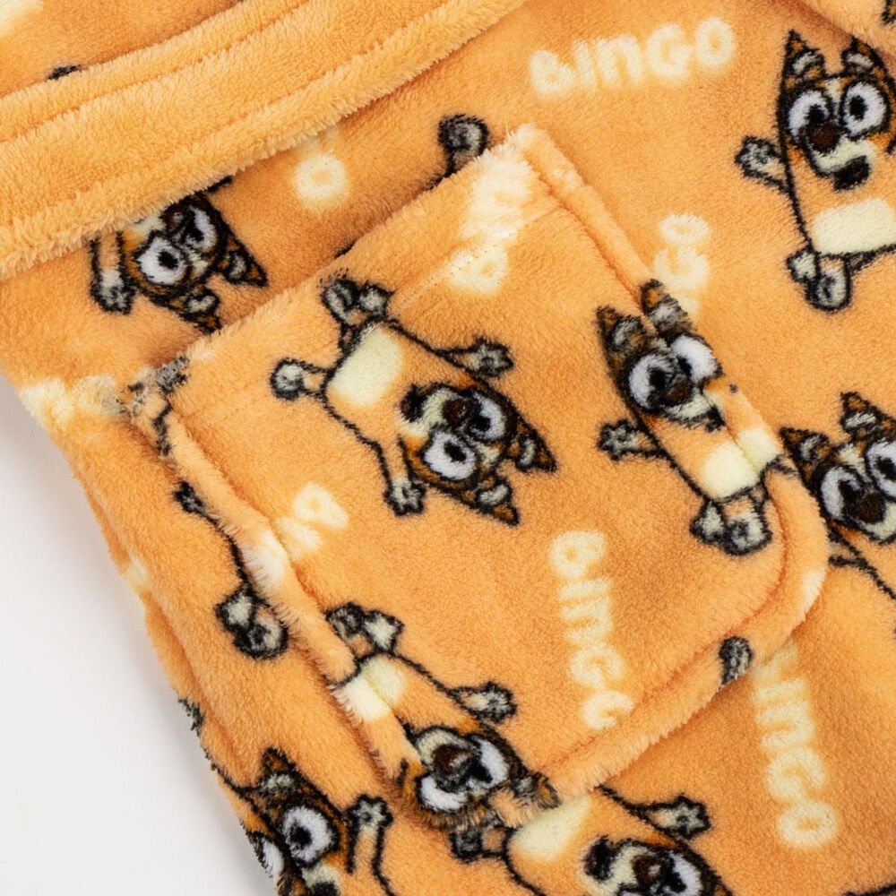 Bata infantil naranja de Bluey con capucha y estampado de Bingo - 5