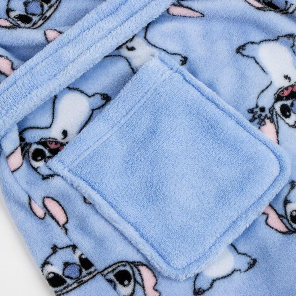 Bata infantil azul de Stitch Disney con capucha y estampado - 5