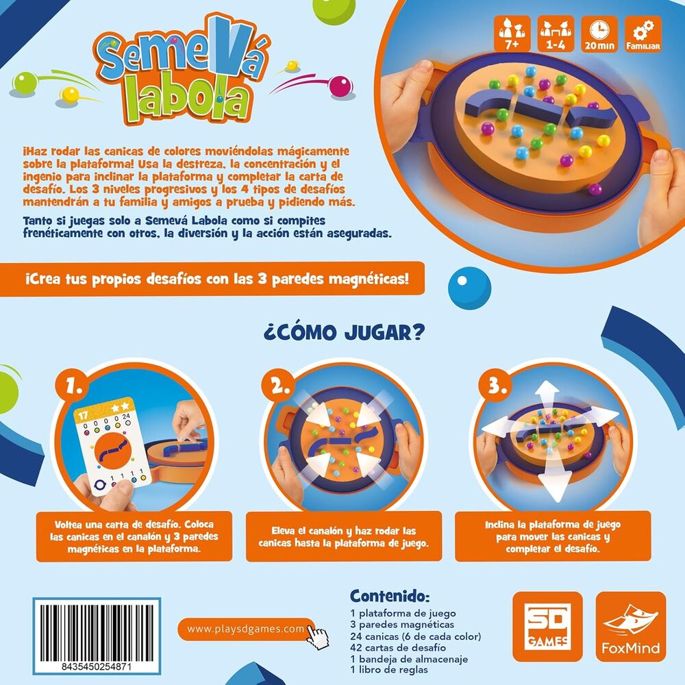SemeVa la Bola SD Games con plataforma, canicas y cartas de desafío - 2