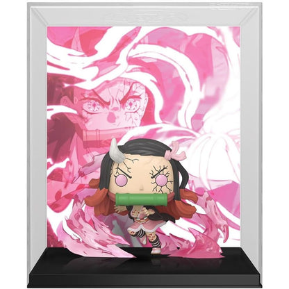 Figura FUNKO POP! Cover de Nezuko Kamado con fondo rosa de Demon Slayer