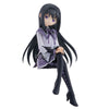 Figura de Homura Akemi sentada con uniforme lavanda y negro
