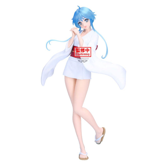 Figura de Yukime con cabello azul y vestido blanco