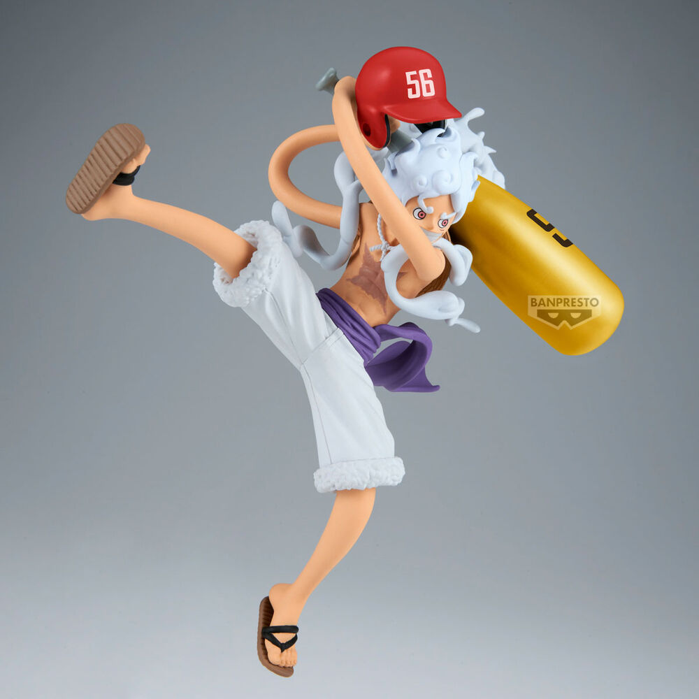 Figura de Monkey D. Luffy Gear 5 de One Piece en pose de combate - 3