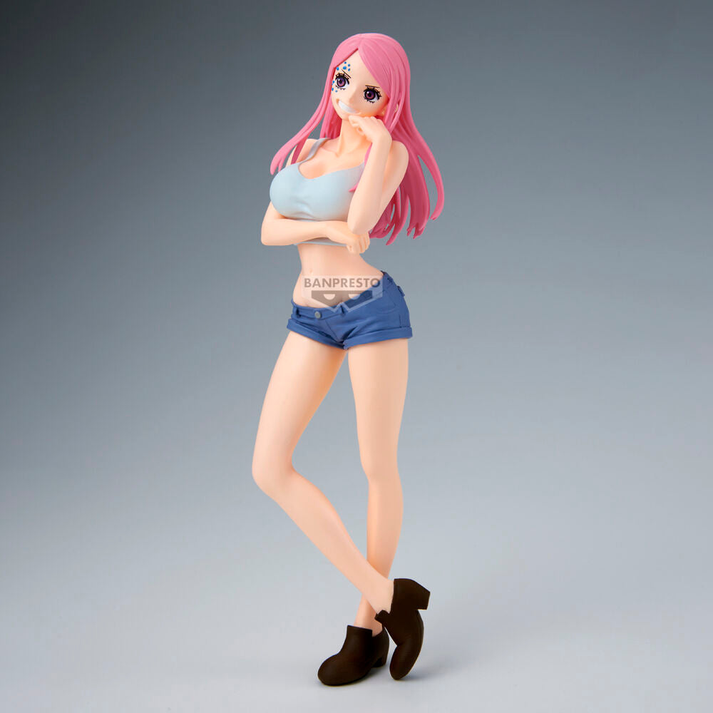 Figura de Jewelry Bonney de One Piece con cabello rosa y ropa azul - 4