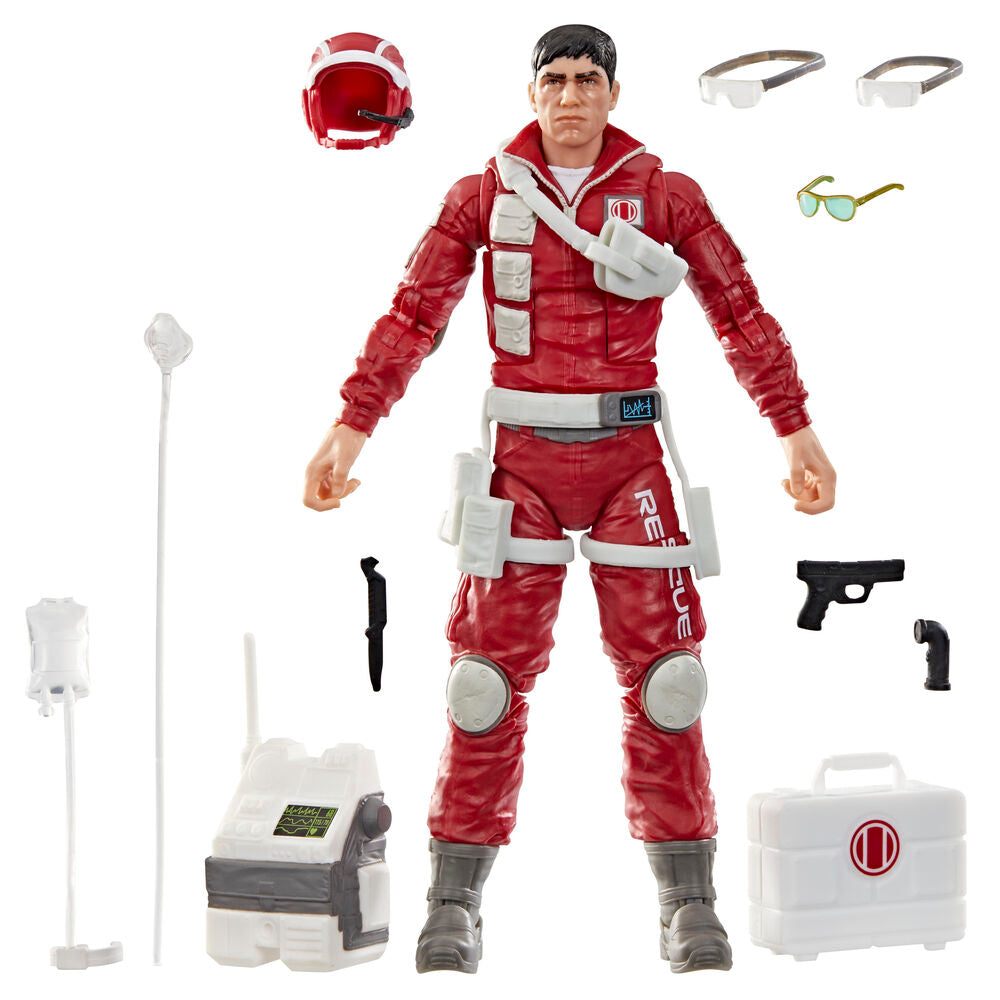Figura articulada de Edwin Lifeline Steen G.I. Joe con uniforme de rescate rojo y blanco - 3