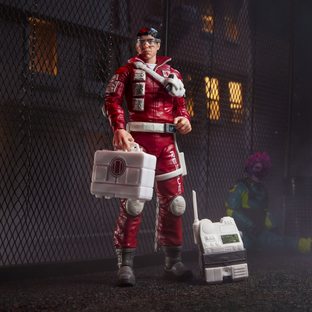 Figura articulada de Edwin Lifeline Steen G.I. Joe con uniforme de rescate rojo y blanco - 7
