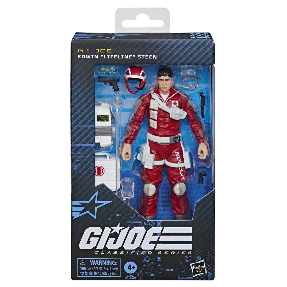 Figura articulada de Edwin Lifeline Steen G.I. Joe con uniforme de rescate rojo y blanco - 2