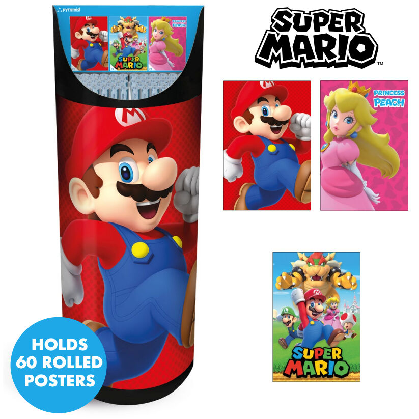 Póster surtido de Super Mario Bros con Mario, Peach y otros personajes