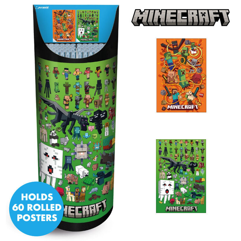 Poster Minecraft surtido Pyramid con diseños verde y naranja