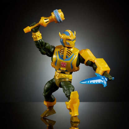 Figura articulada Man-At-Arms Bumblebee amarilla con accesorios - 3