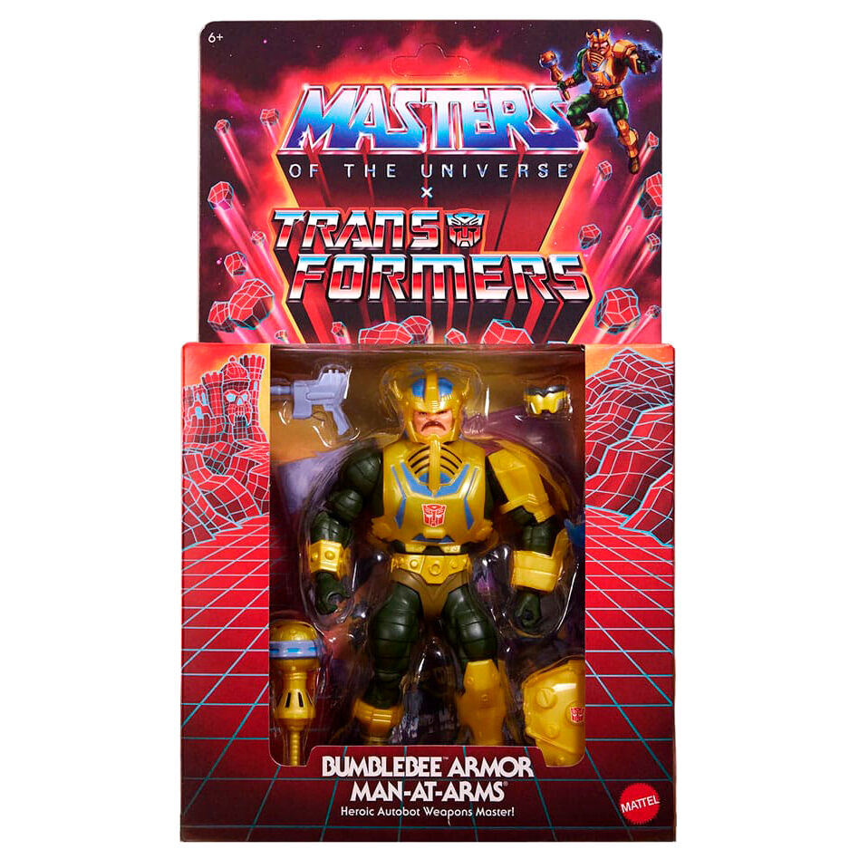 Figura articulada Man-At-Arms Bumblebee amarilla con accesorios - 4