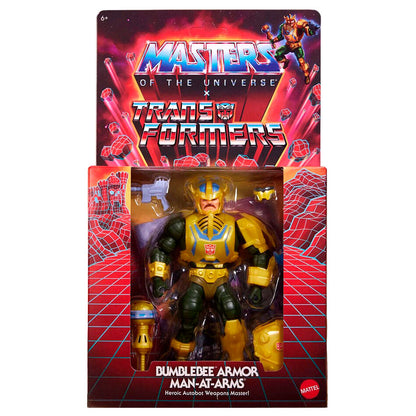 Figura articulada Man-At-Arms Bumblebee amarilla con accesorios - 4