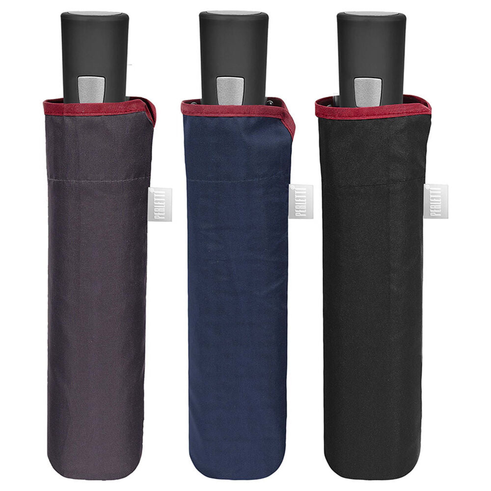 Paraguas plegable automático PERLETTI en colores oscuros surtidos