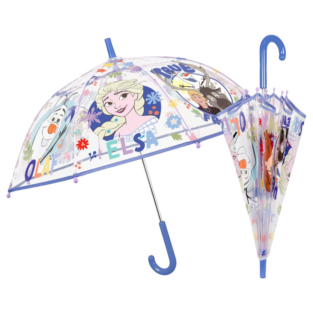 Paraguas transparente Frozen Disney de 45 cm con Elsa y Olaf