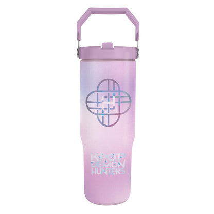 Vaso termo rosa y lila KPop Demon Hunters de 880 ml con asa